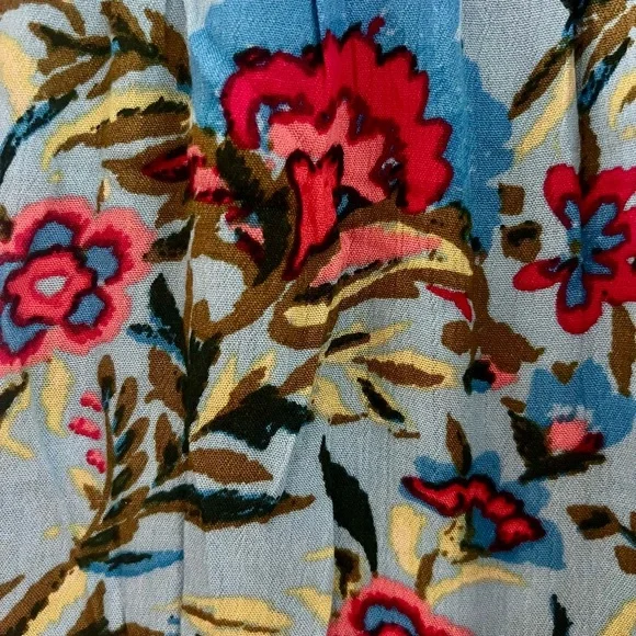 Intro. Blue and Red Floral Women's Top - Picture 5 of 7